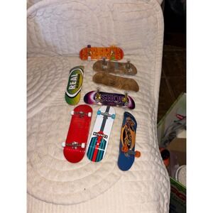Lot of 8 Mini Finger Skateboards Toy Collection With Extra Parts